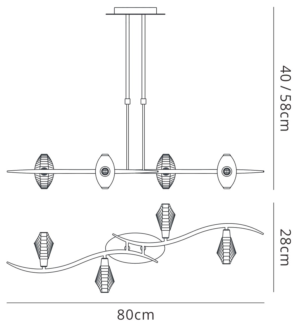 Eclipse Black Chrome Ceiling Lights Mantra Linear Fittings